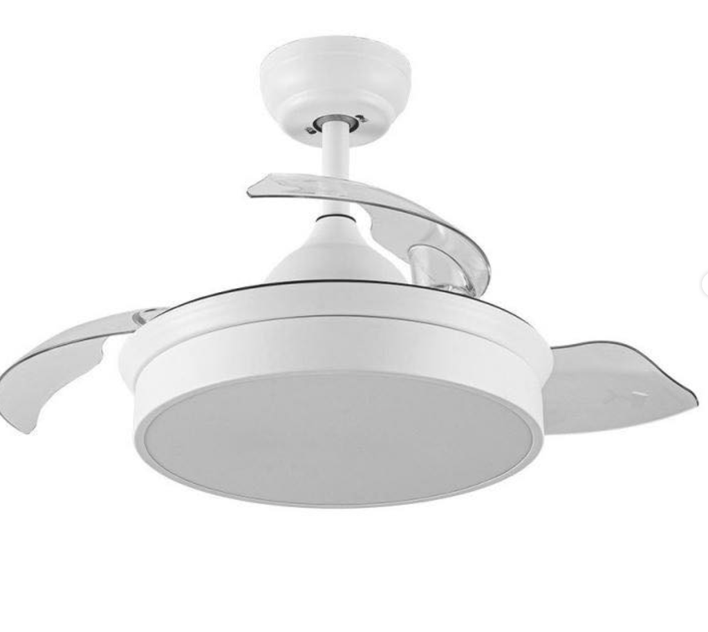 Ventilador de aspas retractiles con luz y mando a distancia