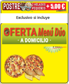 Offer 2 ice cream to be included in the Offer MENU DÚO